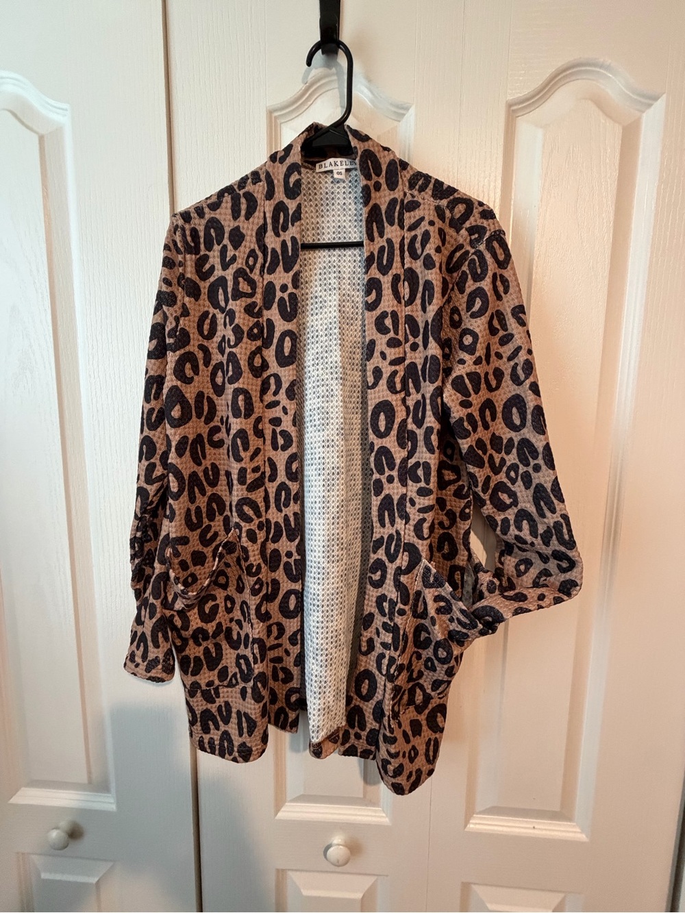Cheetah Print Waffle Knit Cardigan - Blakeley